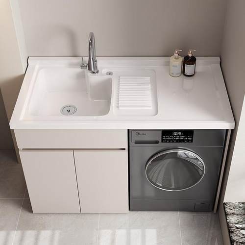 蜂窝铝洗衣柜阳台一体台盆洗衣池槽洗衣机柜滚筒伴侣柜浴室柜定制