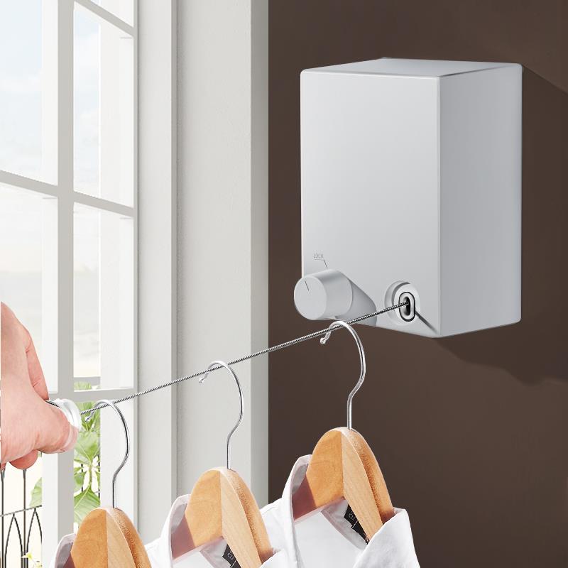 阳台隐形收缩晾衣绳免打孔凉衣神器衣服室内伸缩钢丝线 线浴室晾