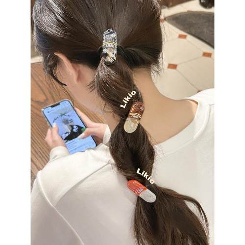 Likio 原创设计 急救药丸边夹 边夹侧边发饰女新款醋酸