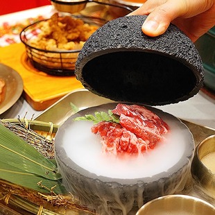 餐厅创意网红同款火山石餐具日式料理个性精致冷菜糕点展示盘子碟