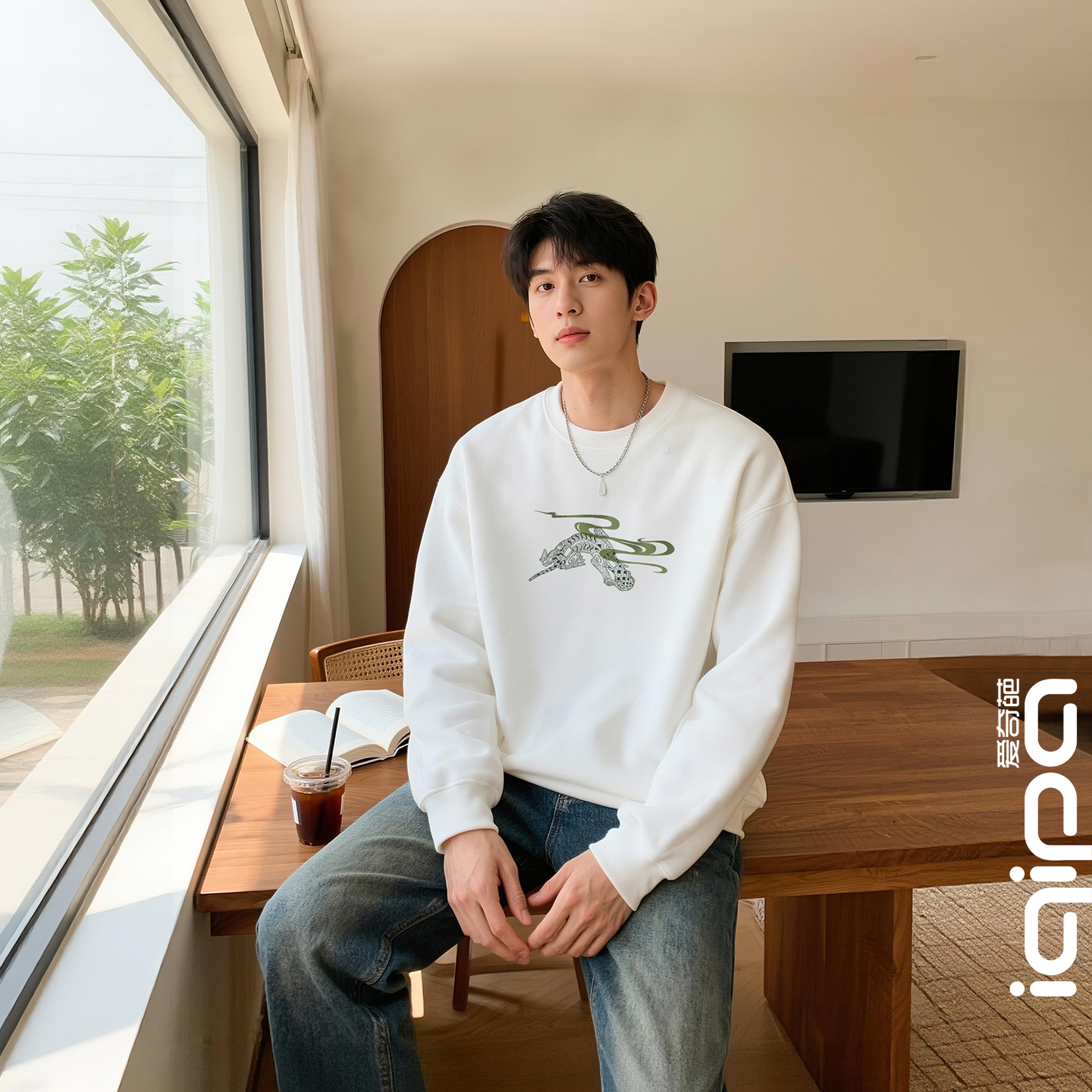 爱奇葩原创纯棉卫衣虎啸云端男女同款纯棉休闲文创圆领卫衣文化衫