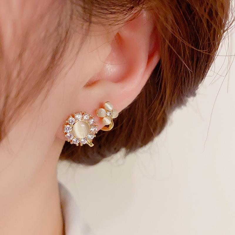 轻奢时尚高级感花朵高档耳环时尚个性金色洋气奢华耳钉潮流款