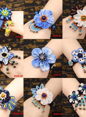 云南丽江大理布艺手炼扎染手炼旅拍手炼扎染蓝染民族风手炼送老外