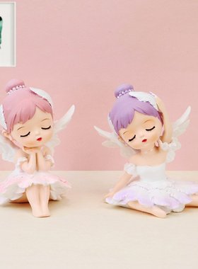 北欧少女心芭蕾女孩小摆件汽车车载车内饰生日蛋糕装饰品办公桌面