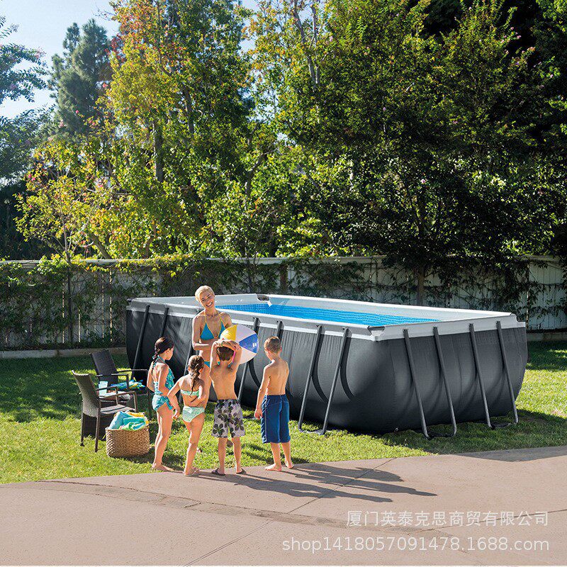 intex 26374方形管架水池 家庭支架游泳池洗浴池养鱼