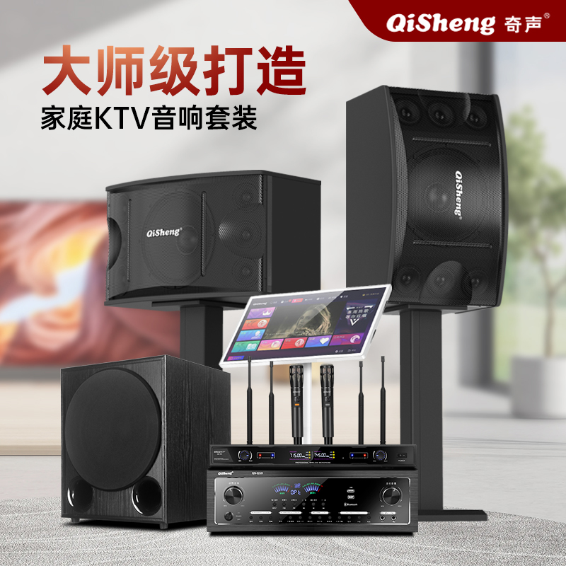奇声Q10家庭KTV音响套装全套家用卡拉OK一体机会议室别墅表演商用