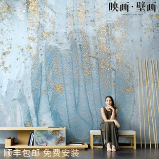 北欧抽象艺术油画轻奢涂鸦壁纸客厅电视背景墙纸无缝定制壁画墙布