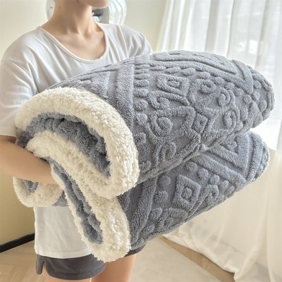 秋冬高克重塔芙绒毛毯被套两用毯子多功能沙发毯双层加厚午休盖毯