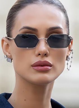 个性小框欧美复古方框太阳眼镜时尚男女街拍墨镜街头潮流3-9537