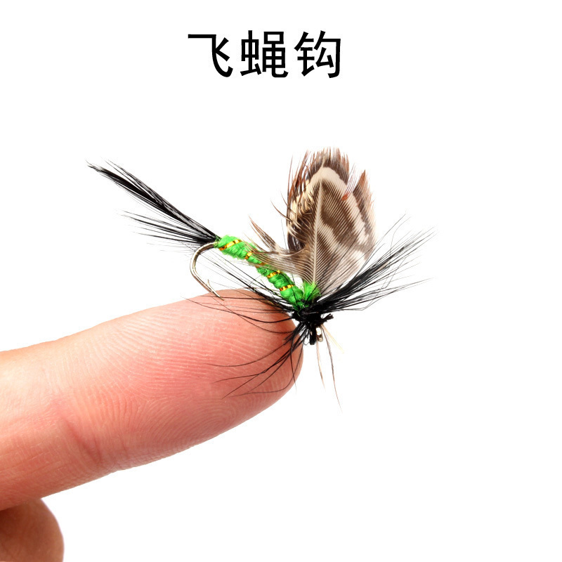路亚饵淡水飞蝇钩飞钓飞蛾钩钓马口白条餐条奶翘小鱼用饵一盒装
