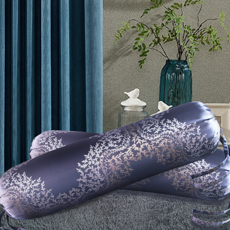 丝若水定制 真丝抱枕套糖果枕套 宽幅加厚桑蚕丝色织大提花 华美