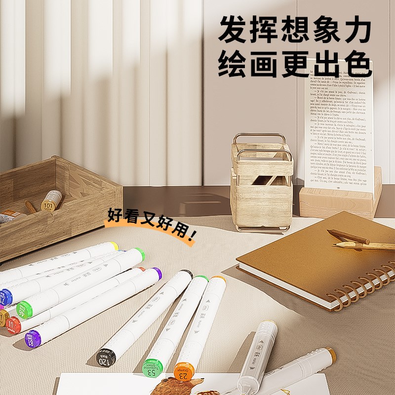 英禾儿童可擦水性笔涂鸦美术画画工具无毒水彩水粉彩色白板画笔