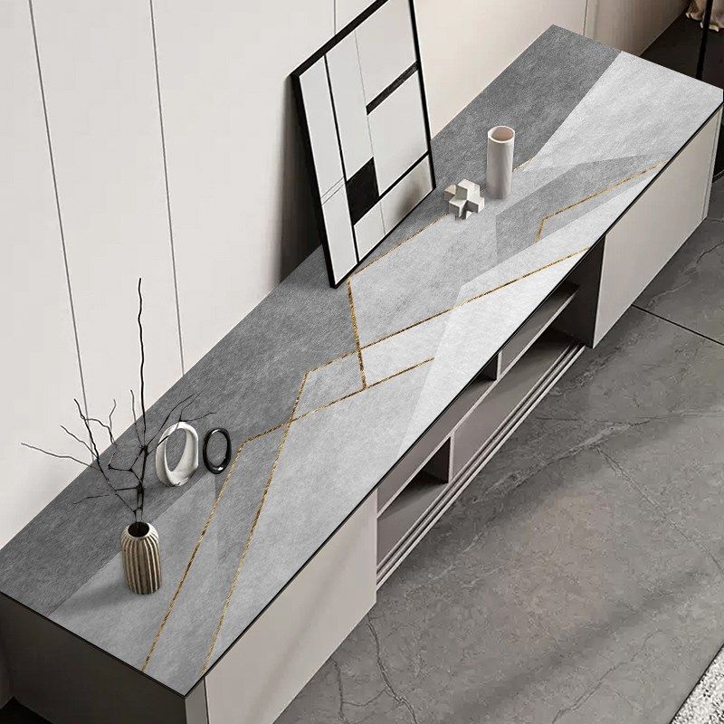 硅胶电视柜台面保护垫子现代简约防水防油免洗长条桌布餐边柜桌垫