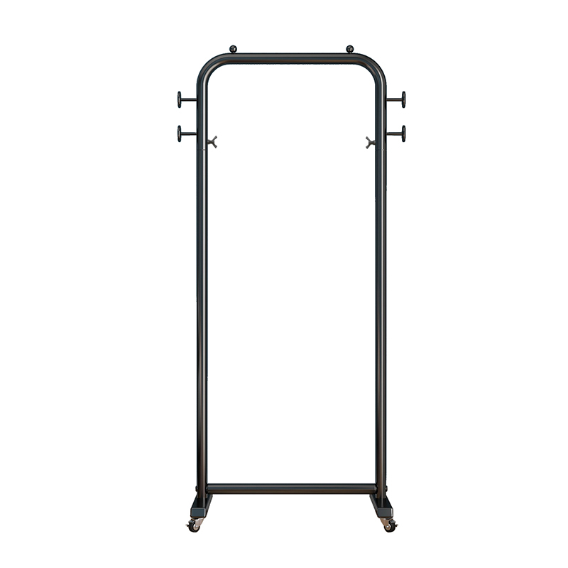 可移动晾衣架置地卧室内晒衣架阳台挂衣杆架家用单杆式衣帽架带轮