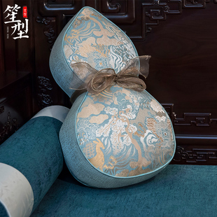 福禄双全抱枕靠垫沙发靠背客厅古典茶椅靠枕U异形葫芦可定 新中式