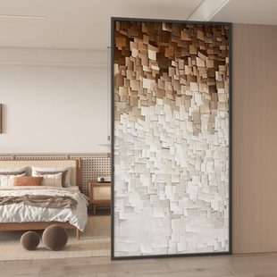 饰仿遮挡座屏入户门进门立体 艺术屏风隔断客厅现代简约实木玄关装
