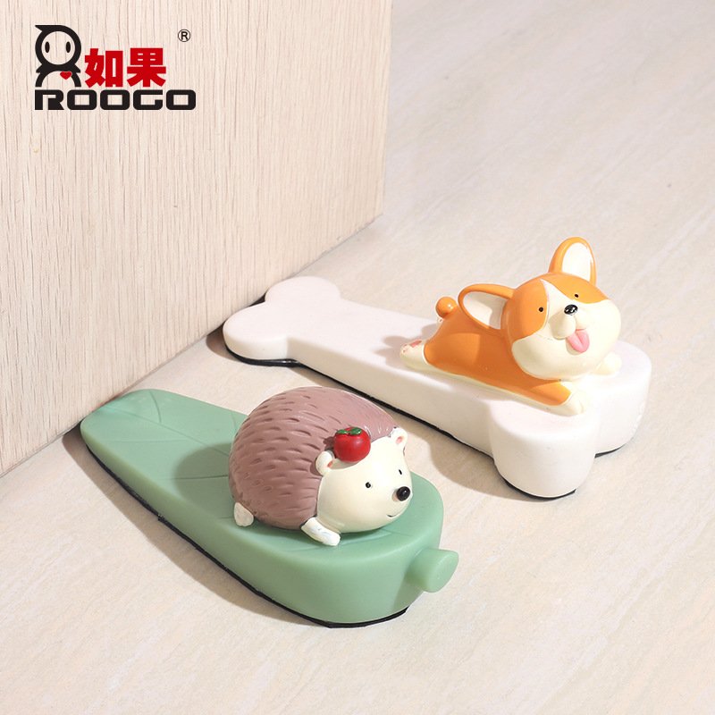 如果卡通创意门阻顶门防撞动物门碰客厅儿童安全门档门塞摆件