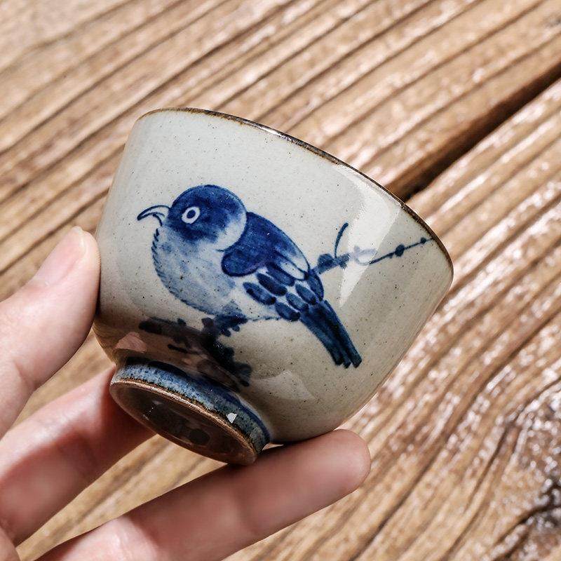 景德镇手绘主人杯鸟青花陶瓷功夫茶杯女单个专用杯个人品茗杯茶具,餐饮具,茶杯,淘宝优惠券,粉丝福利购,淘宝优惠卷