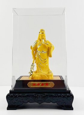经典热销绒沙金小号关帝圣君关二爷关羽关公摆件中式招财商务礼品
