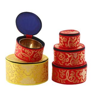 尼泊尔手工颂钵套子套盒佛音碗配件钵套铜磬包装盒加大号收纳盒