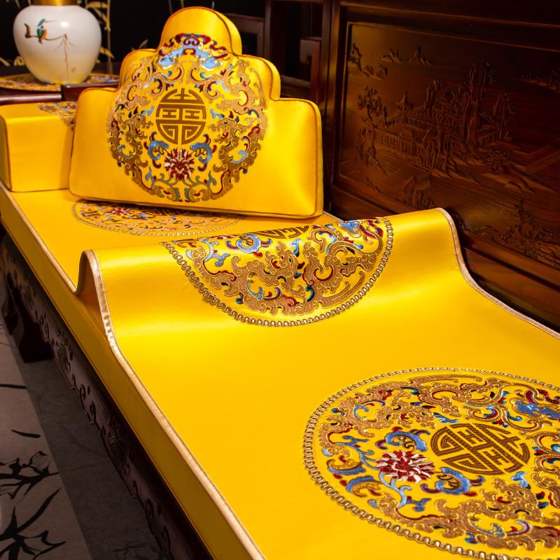 新中式红木沙发垫家用客厅实木家具坐垫盖布罗汉床垫子沙发巾套罩