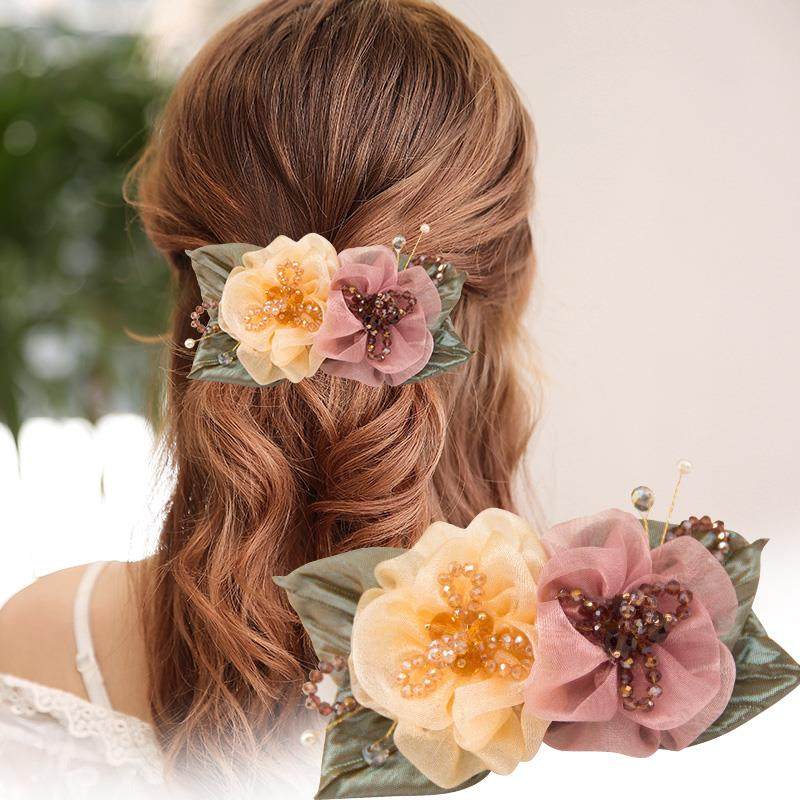 头花2025网红爆款新款发夹女后脑勺发夹头饰夹子卡子女士高端发饰