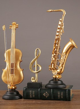 音符摆件音乐教室小提琴萨克斯现代简约装饰品家居客厅电视柜摆设