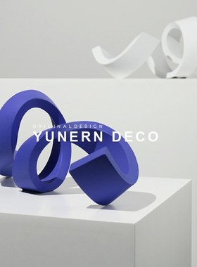 简约售楼处样板房间抽象创意摆件家居客厅玄关电视柜软装饰品摆设