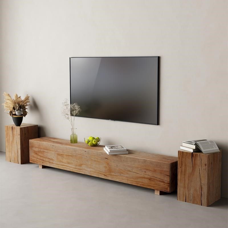 北欧工业风电视柜原木长凳换鞋凳服装店展示凳民宿复古实木长条凳