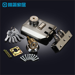 推拉大门老虎锁门锁不锈钢老式 铁门平移动门自动锁具碰锁防盗撞锁