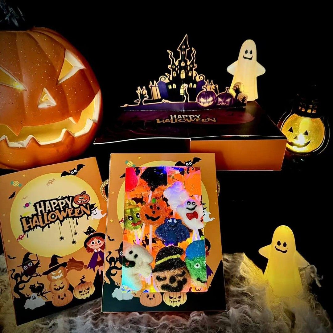 万圣节糖果礼盒卡通棒棒糖棉花糖礼盒送女友送儿童