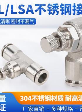 阀304不锈钢LSA8道节流SL6-M5调气动接头调速阀WEWS管A可10-04快