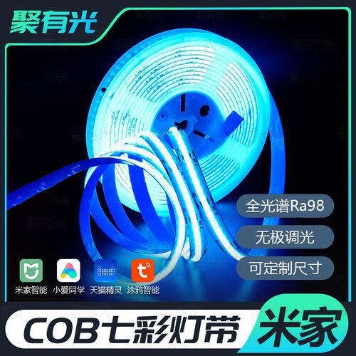 已接入米家APP智能RGBCW七彩无极调光COB灯带线型灯电竞房气氛灯