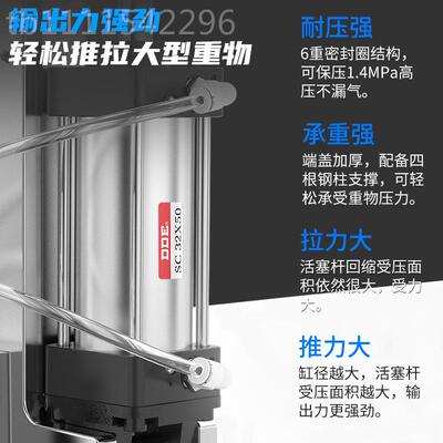 SC标准气缸小气动SC50*25/50/07DRY5/10/125型//150200/250/300/5