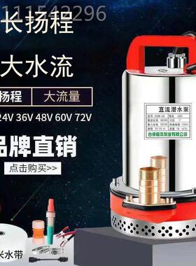 j8电动车电瓶浇车48菜12v6流量大家FGK用0v72直流潜水泵v抽水g3