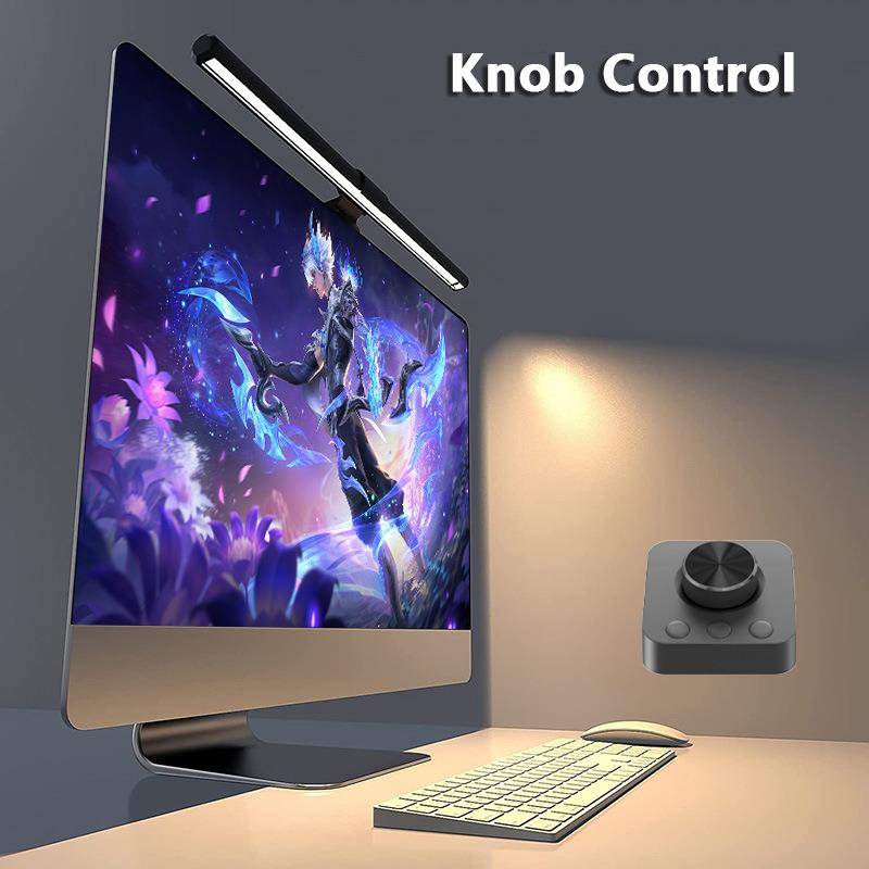 爆款带旋钮遥控办公电脑台灯USB供电无眩光屏幕补光灯显示器挂灯