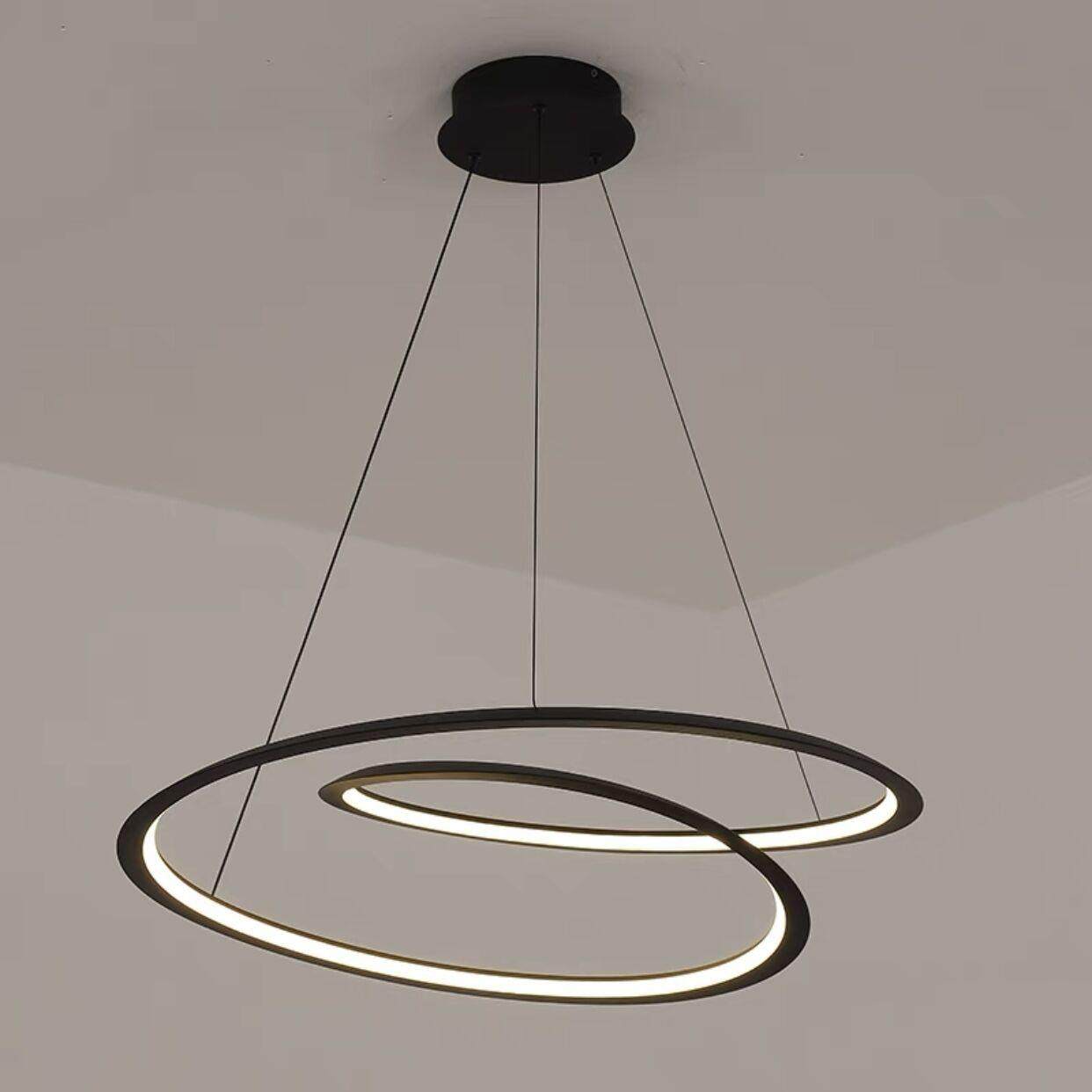 北欧极简异型圆环餐厅吊灯客厅卧室设计师款创意个性led线条吊灯