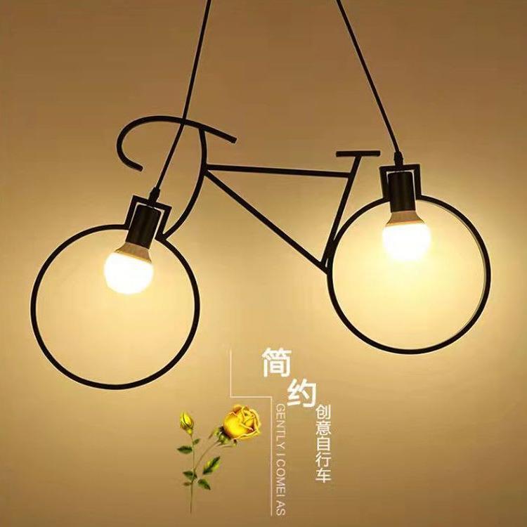北欧创意个性自行车吊灯艺术餐厅儿童房卧室灯简约走廊过道楼梯灯