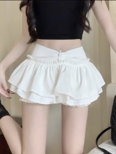 芭蕾风蓬蓬半身裙女夏季2026新款高腰小众设计感A字蛋糕短裙