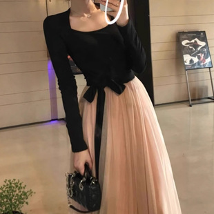 拥有一切气质千金掐腰显瘦小众设计舒适时尚连衣裙坎肩温柔大摆裙