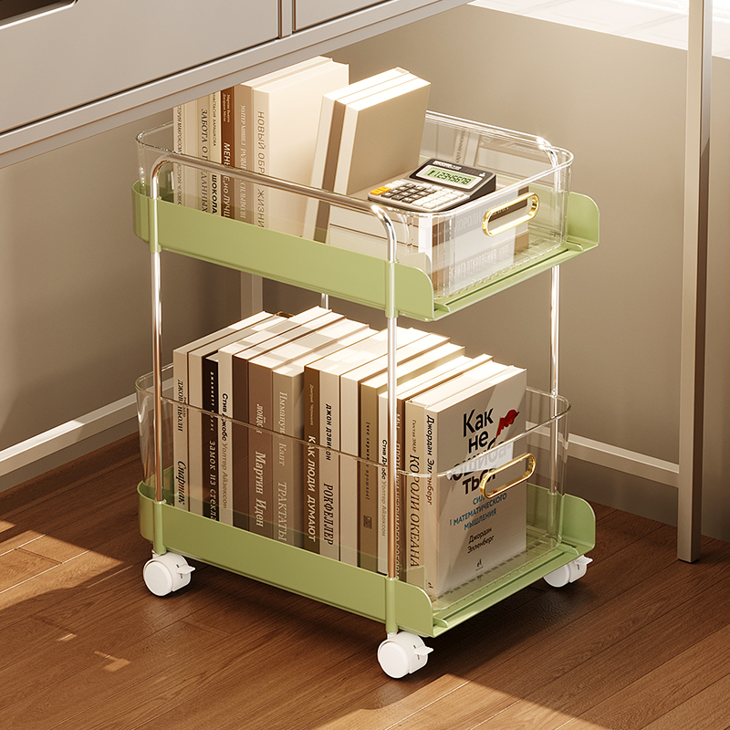 移动小书架桌下置物小推车带轮办公桌底书包收纳柜落地北欧风储物