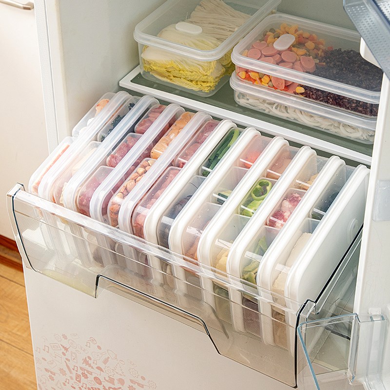 一周备菜神器冰箱分格收纳盒食品级冷冻肉备菜盒子家用分装保鲜盒