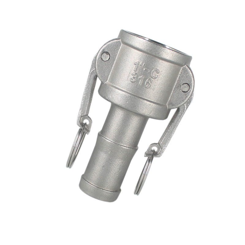 304不锈钢宝塔快速接头c型母头扳把式快接卡套卡扣油管皮管宝塔头