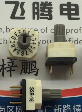 原装进口SSR-16 0-F/16位旋转拨码编码开关 3:3带柄 正码 8421BCD