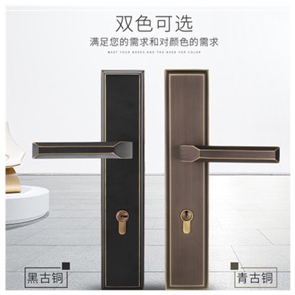 室内新中式大号入户房间简约美式静音双开门通用门锁