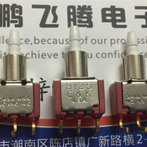 美国C&k 8125MD9ABE 0.4VA微型弯脚3脚钮子按钮开关 侧按复位按键