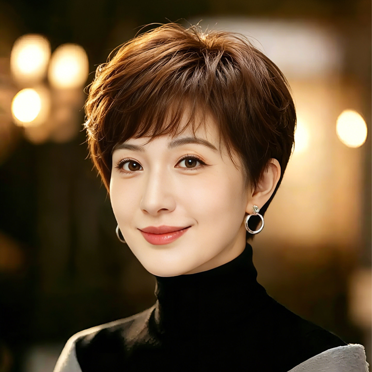 假发全头套真人发丝女士短卷发全中老年妈妈款假发套轻薄自然直发
