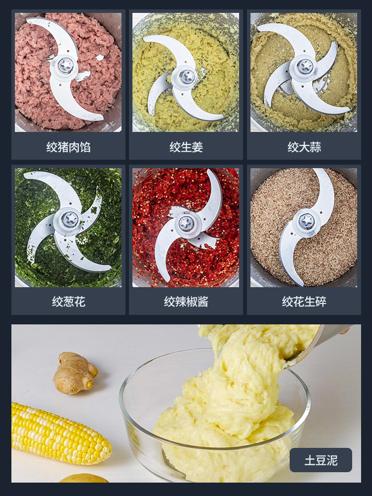 8L大容量绞肉机电动不锈钢碎菜绞馅料辣椒蒜蓉商用10升肉丸打浆机