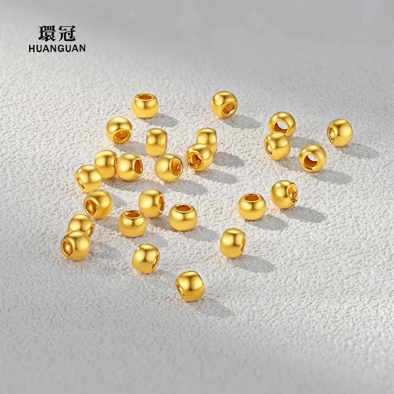 黄金足金999纯金小金珠散珠光面金珠子转运珠手串金豆