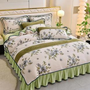 秋冬款加绒加厚双面牛奶绒简约印花亲肤保暖双面绒四件套